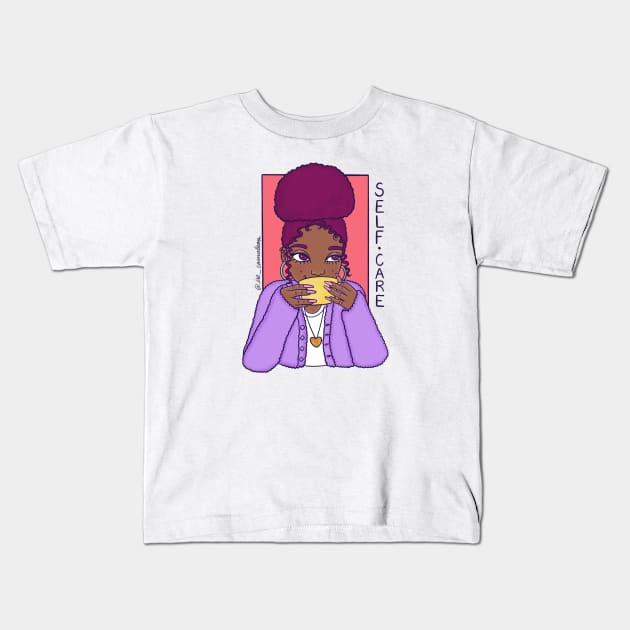 Self care Kids T-Shirt by @isedrawing